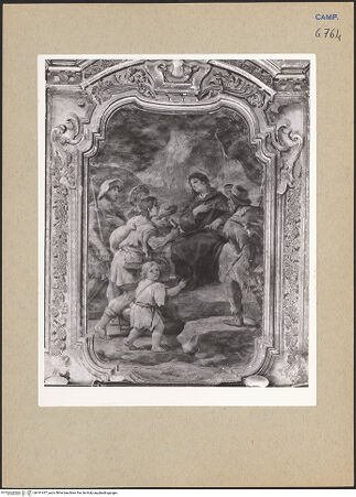 Vorderseite von Sopr. BAS NA [https://www.deutsche-digitale-bibliothek.de/content/lizenzen/rv-ez/] Szenen aus dem Leben des heiligen Benedikt von NursiaDer Heilige Benedikt im Gespräch mit den Hirten - Gesamtansicht, bh191437_recto. Foto.