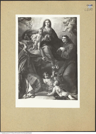 Vorderseite von Sopr. BAS NA [https://www.deutsche-digitale-bibliothek.de/content/lizenzen/rv-ez/] Madonna zwischen den heiligen Januarius und Antonius von Padua - Gesamtansicht, bh191483_recto. Foto.