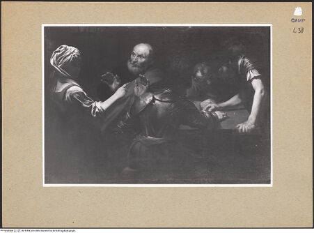 Vorderseite von Sopr. BAS NA [https://www.deutsche-digitale-bibliothek.de/content/lizenzen/rv-ez/] Petrus verleugnet Christus - Gesamtansicht, bh191808_recto. Foto.