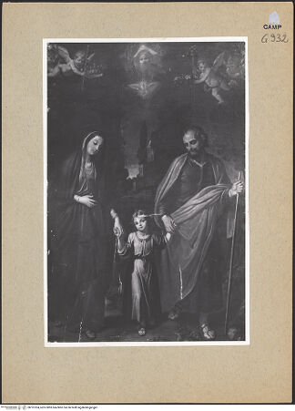 Vorderseite von Sopr. BAS NA [https://www.deutsche-digitale-bibliothek.de/content/lizenzen/rv-ez/] Die Heilige Familie - Gesamtansicht (vor der Restaurierung), bh191814_recto. Foto.