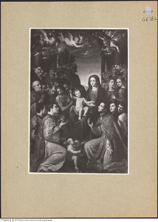 Vorderseite von Sopr. BAS NA [https://www.deutsche-digitale-bibliothek.de/content/lizenzen/rv-ez/] Madonna mit heiligen Märtyrer - Gesamtansicht, bh191830_recto. Foto.