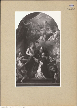 Vorderseite von Sopr. BAS NA [https://www.deutsche-digitale-bibliothek.de/content/lizenzen/rv-ez/] Apotheose des heiligen Petrus des Märtyrer - Gesamtansicht, bh191841_recto. Foto.