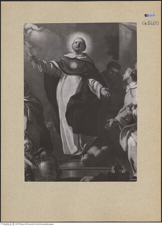 Vorderseite von Sopr. BAS NA [https://www.deutsche-digitale-bibliothek.de/content/lizenzen/rv-ez/] Apotheose des heiligen Thomas von Aquin - Detail: heiliger Thomas Aquinas, bh191843_recto. Foto.