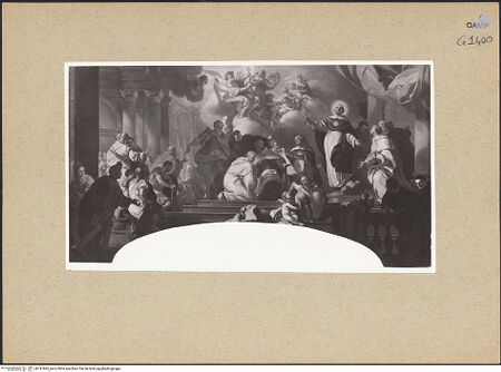 Vorderseite von Sopr. BAS NA [https://www.deutsche-digitale-bibliothek.de/content/lizenzen/rv-ez/] Apotheose des heiligen Thomas von Aquin - Gesamtansicht, bh191845_recto. Foto.