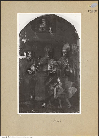 Vorderseite von Sopr. BAS NA [https://www.deutsche-digitale-bibliothek.de/content/lizenzen/rv-ez/] Madonna und Heiliger Nikolaus zwischen heiligen Bischöfe - Gesamtansicht, bh191892_recto. Foto.