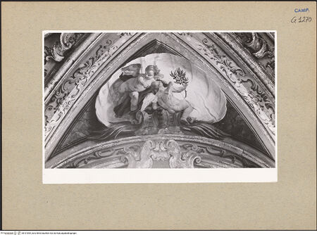 Vorderseite von Sopr. BAS NA [https://www.deutsche-digitale-bibliothek.de/content/lizenzen/rv-ez/] Szenen des Marienlebens und sechs TugendpersonifikationenEngel mit Mariensymbole - Detail, Engel mit Mariensymbol, bh191895_recto. Foto.