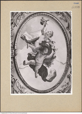 Vorderseite von Sopr. BAS NA [https://www.deutsche-digitale-bibliothek.de/content/lizenzen/rv-ez/] Szenen des Marienlebens und sechs TugendpersonifikationenHimmelfahrt Mariae im Beisein der Apostel und Engel mit Mariensymbole - Detail, Engel mit Mariensymbol, bh191900_recto. Foto.