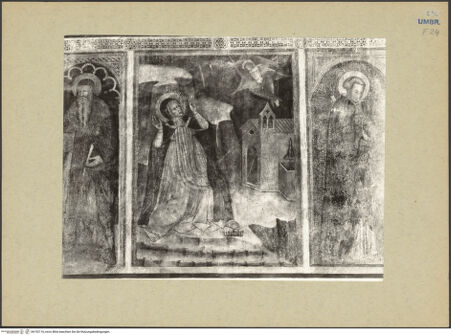 Vorderseite von Tacchini [https://www.deutsche-digitale-bibliothek.de/content/lizenzen/rv-ez/] Stigmatisation der heiligen Margareta zwischen den heiligen Antonius Abbas und Petrus Martyr - Gesamtansicht, bh192116_recto. Foto.