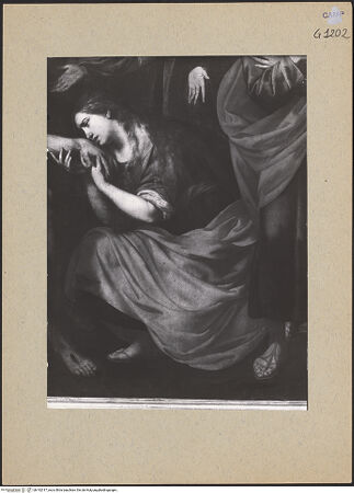 Vorderseite von Sopr. BAS NA [https://www.deutsche-digitale-bibliothek.de/content/lizenzen/rv-ez/] Die Trauer der Angehörigen und Freunde um Christus - Detail: Maria Magdalena, bh192317_recto. Foto.