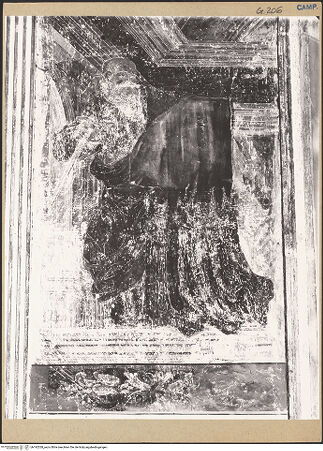 Vorderseite von ICCD [https://www.deutsche-digitale-bibliothek.de/content/lizenzen/rv-ez/] Bekehrung des Apostels Paulus, Heiligen und Stifter - Rechte Wand, Detail: Paulus und Stifter, bh192528_recto. Foto.