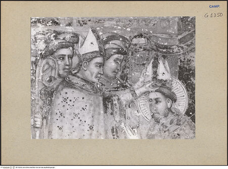 Vorderseite von ICCD [https://www.deutsche-digitale-bibliothek.de/content/lizenzen/rv-ez/] Szenen aus dem Leben des heiligen MartinDer heilige Martin wird zum Bischof geweiht - Detail: Bischof und Martin, bh192553_recto. Foto.