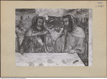 Vorderseite von ICCD [https://www.deutsche-digitale-bibliothek.de/content/lizenzen/rv-ez/] Szenen aus dem Leben der heiligen Maria MagdalenaDie heilige Maria Magdalena salbt die Füße Christi - Detail, bh192651_recto. Foto.