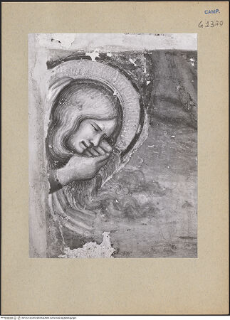 Vorderseite von ICCD [https://www.deutsche-digitale-bibliothek.de/content/lizenzen/rv-ez/] Szenen aus dem Leben der heiligen Maria MagdalenaDie heilige Maria Magdalena salbt die Füße Christi - Detail: Maria Magdalena, bh192724_recto. Foto.