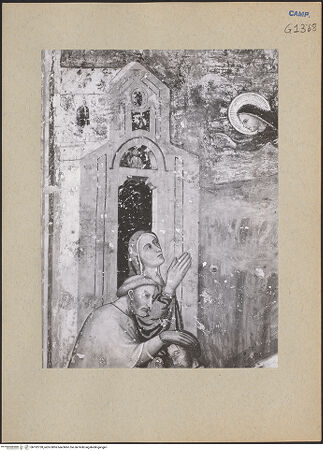 Vorderseite von ICCD [https://www.deutsche-digitale-bibliothek.de/content/lizenzen/rv-ez/] Szenen aus dem Leben der heiligen Maria MagdalenaDie heilige Maria Magdalena erweckt einen Ritter - Detail, bh192728_recto. Foto.