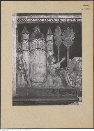 Vorderseite von ICCD [https://www.deutsche-digitale-bibliothek.de/content/lizenzen/rv-ez/] Szenen aus dem Leben der heiligen AgnesAgnes erscheint der Costantia - Detail, linke Seite, bh192823_recto. Foto.