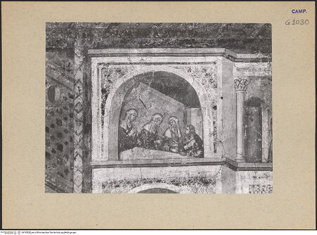 Vorderseite von ICCD [https://www.deutsche-digitale-bibliothek.de/content/lizenzen/rv-ez/] Szenen aus dem Leben der heiligen Elisabeth von ThüringenFrömmigkeit und Amonsen der Elisabeth - Detail, Elisabeth gibt einem Bettler zu essen, bh192828_recto. Foto.