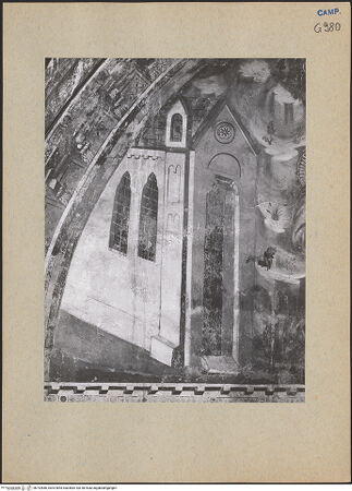 Vorderseite von ICCD [https://www.deutsche-digitale-bibliothek.de/content/lizenzen/rv-ez/] Szenen aus dem Leben des heiligen FranziskusDie Stigmatisation des hl. Franziskus - Detail: Kirche, bh192846_recto. Foto.