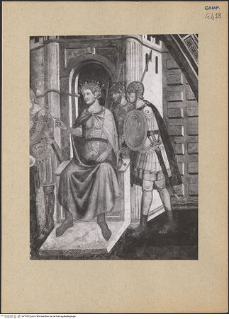 Vorderseite von ICCD [https://www.deutsche-digitale-bibliothek.de/content/lizenzen/rv-ez/] Szenen aus dem Leben des Johannes des EvangelistMartyrium des Johannes - Detail: der Kaiser, bh192853_recto. Foto.