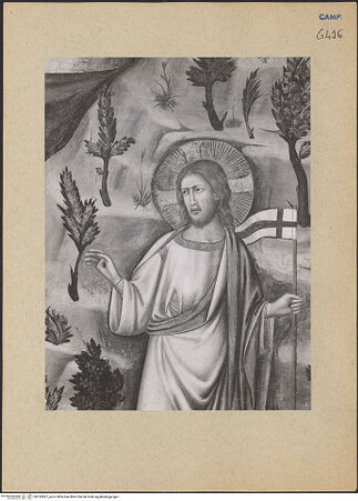 Vorderseite von ICCD [https://www.deutsche-digitale-bibliothek.de/content/lizenzen/rv-ez/] Szenen aus dem Leben der Maria MagdalenaNoli me tangere - Christus, Detail: Oberkörper, bh192857_recto. Foto.