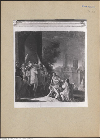 Vorderseite von GFN [https://rightsstatements.org/page/CNE/1.0/] Übergabe der Stadt an einen ColonnaKommandanten - , bh192928_recto. Foto.