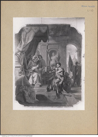 Vorderseite von GFN [https://www.deutsche-digitale-bibliothek.de/content/lizenzen/rv-ez/] Urban VIII. ernennt Francesco Colonna zum Principe von Carbonara - , bh192930_recto. Foto.