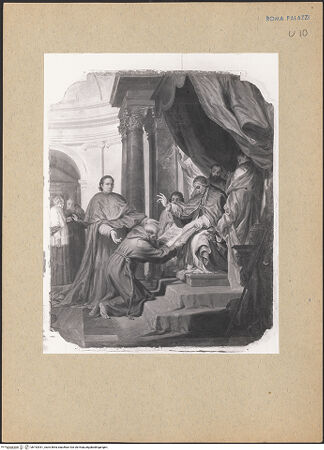 Vorderseite von GFN [https://www.deutsche-digitale-bibliothek.de/content/lizenzen/rv-ez/] Die Bestätigung der Regel durch Innocenz III. in Anwesenheit des Kardinals Giovanni Colonna - , bh192931_recto. Foto.