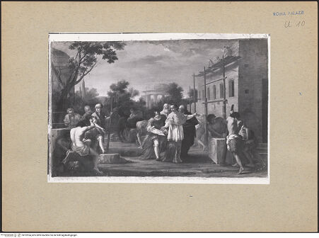 Vorderseite von GFN [https://www.deutsche-digitale-bibliothek.de/content/lizenzen/rv-ez/] Kardinal Pietro Colonna gründet das Krankenhaus von San Giacomo in Augusta ? - , bh192934_recto. Foto.