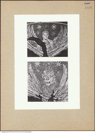 Vorderseite von ICCD [https://www.deutsche-digitale-bibliothek.de/content/lizenzen/rv-ez/] Szenen aus dem Leben Christi, Apostel und EvangelistensymboleEvangelistensymbole und pastorale Szenen - Symbole des Matthäus und des Markus, bh193326_recto. Foto.