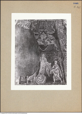 Vorderseite von ICCD [https://www.deutsche-digitale-bibliothek.de/content/lizenzen/rv-ez/] Szenen aus dem Leben Christi, Apostel und EvangelistensymboleSzenen aus dem Leben Christi: Traditio Legis - Gesamtansicht, bh193328_recto. Foto.