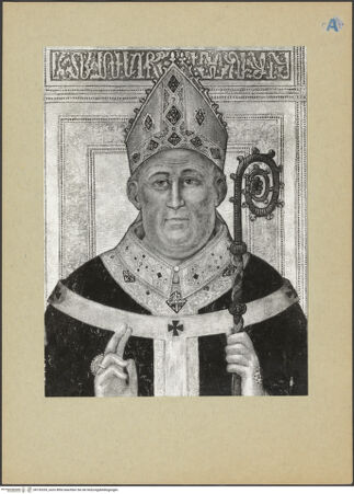 Vorderseite von ICCD [https://www.deutsche-digitale-bibliothek.de/content/lizenzen/rv-ez/] Grabporträt des Erzbischofs Uberto d'Ormont - Erzbischof Uberto d'Ormont, Detail: Büste, bh193335_recto. Foto.