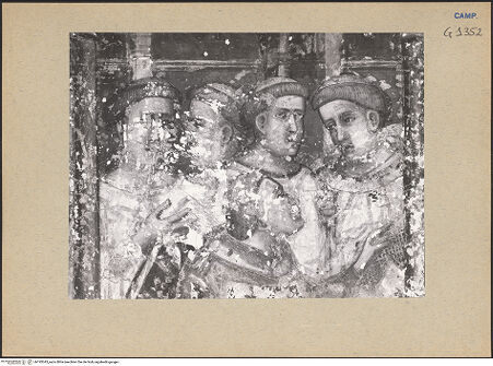 Vorderseite von ICCD [https://www.deutsche-digitale-bibliothek.de/content/lizenzen/rv-ez/] Szenen aus dem Leben des heiligen MartinTraum des heiligen Ambrosius - Detail: Geistliche, bh193343_recto. Foto.