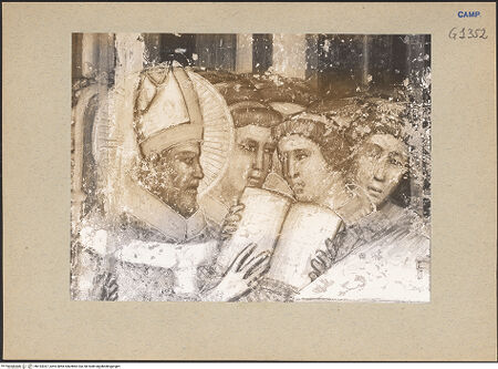 Vorderseite von ICCD [https://www.deutsche-digitale-bibliothek.de/content/lizenzen/rv-ez/] Szenen aus dem Leben des heiligen MartinExequien des heiligen Martin - Detail: Heiliger Ambrosius, bh193367_recto. Foto.