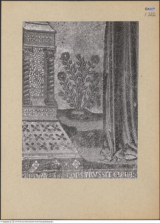 Vorderseite von ICCD [https://www.deutsche-digitale-bibliothek.de/content/lizenzen/rv-ez/] Madonna zwischen den heiligen Januarius und Restituta - Detail: Pflanze rechts, bh193723_recto. Foto.