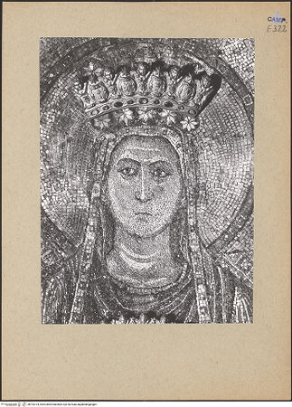 Vorderseite von ICCD [https://www.deutsche-digitale-bibliothek.de/content/lizenzen/rv-ez/] Madonna zwischen den heiligen Januarius und Restituta - Detail: Marias Kopf, bh193724_recto. Foto.