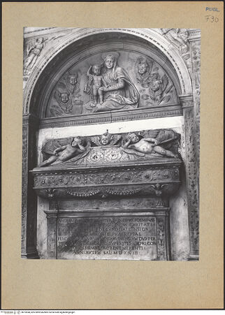 Vorderseite von Sopr. Bari [https://www.deutsche-digitale-bibliothek.de/content/lizenzen/rv-ez/] Grabmal für Angela Castriota Skanderbeg - , bh193940_recto. Foto.