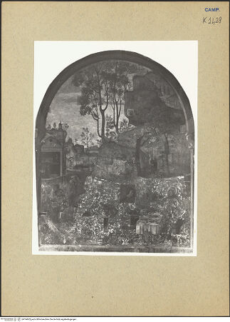Vorderseite von Sopr. BAS NA [https://www.deutsche-digitale-bibliothek.de/content/lizenzen/rv-ez/] Szenen aus dem Leben des heiligen BenediktGott sendet am Ostermorgen dem hl. Benedikt einen Priester mit einer Mahlzeit - Gesamtansicht, bh194603_recto. Foto.
