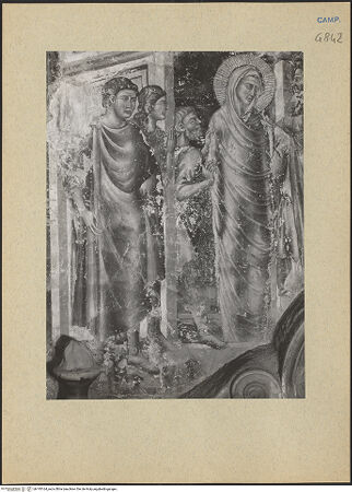 Vorderseite von ICCD [https://www.deutsche-digitale-bibliothek.de/content/lizenzen/rv-ez/] Szenen aus der Legende der heiligen Maria MagdalenaAuferweckung des Lazarus - Detail: Lazarus, bh195164_recto. Foto.