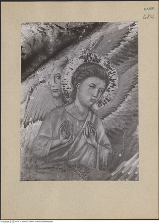 Vorderseite von ICCD [https://www.deutsche-digitale-bibliothek.de/content/lizenzen/rv-ez/] Geburt Christi und die Verkündigung an die Hirten - Detail, Engel, bh195175_recto. Foto.