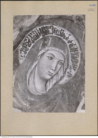 Vorderseite von ICCD [https://www.deutsche-digitale-bibliothek.de/content/lizenzen/rv-ez/] Geburt Christi und die Verkündigung an die Hirten - Detail, Maria, bh195178_recto. Foto.