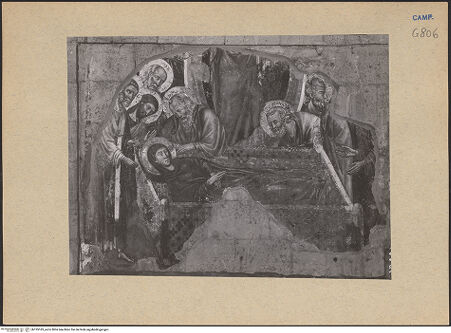 Vorderseite von ICCD [https://www.deutsche-digitale-bibliothek.de/content/lizenzen/rv-ez/] Marientod - Gesamtansicht, bh195183_recto. Foto.