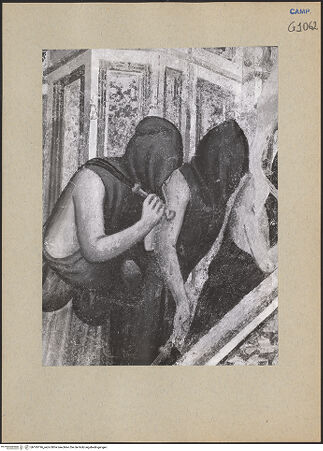 Vorderseite von ICCD [https://www.deutsche-digitale-bibliothek.de/content/lizenzen/rv-ez/] Die sieben Sakramente und der Triumph der KircheSakrament der Beichte - Detail: Flagellanten (während der Restaurierung), bh195196_recto. Foto.