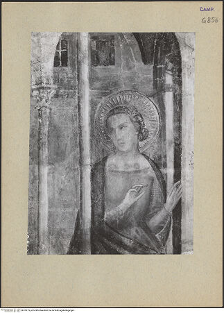 Vorderseite von ICCD [https://www.deutsche-digitale-bibliothek.de/content/lizenzen/rv-ez/] Szenen aus dem Leben MariasVerkündigung an Maria - Detail: Maria, bh195215_recto. Foto.