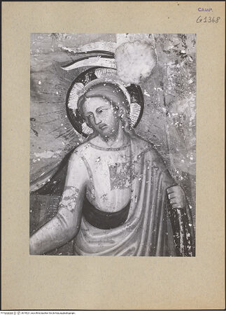 Vorderseite von ICCD [https://www.deutsche-digitale-bibliothek.de/content/lizenzen/rv-ez/] Szenen aus dem Leben der heiligen Maria MagdalenaNoli me tangere - Detail: Christus, bh195221_recto. Foto.