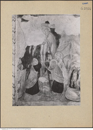 Vorderseite von ICCD [https://www.deutsche-digitale-bibliothek.de/content/lizenzen/rv-ez/] Passion Christi und Erscheinungen nach der AuferstehungDie Kreuzabnahme. Die Trauer. Die Grablegung - Detail, die Kreuzabnahme, bh195223_recto. Foto.