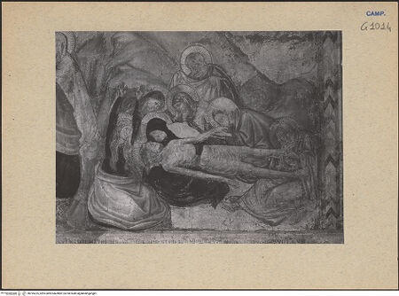 Vorderseite von ICCD [https://www.deutsche-digitale-bibliothek.de/content/lizenzen/rv-ez/] Passion Christi und Erscheinungen nach der AuferstehungDie Kreuzabnahme. Die Trauer. Die Grablegung - Detail, die Trauer, bh195225_recto. Foto.