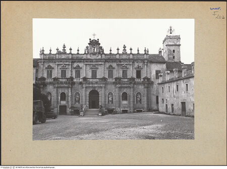 Vorderseite von Bibliotheca Hertziana [https://www.deutsche-digitale-bibliothek.de/content/lizenzen/rv-fz/] Certosa di San Lorenzo - Gesamtansicht, bh196805_recto. Foto: Lehmann-Brockhaus, Otto.