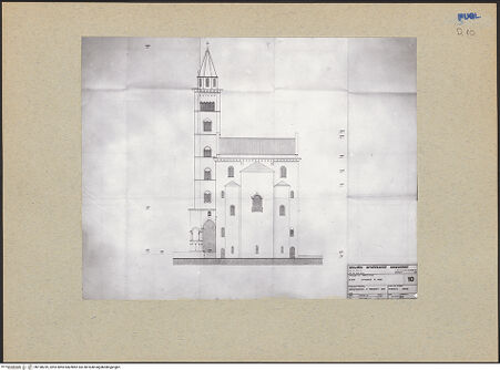 Vorderseite von Bibliotheca Hertziana [https://www.deutsche-digitale-bibliothek.de/content/lizenzen/rv-ez/] Cattedrale - Aufriß der Apsiden (Sopr. BAS Bari, 12.12.1970), bh198239_recto. Foto.