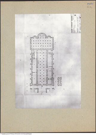 Vorderseite von Bibliotheca Hertziana [https://www.deutsche-digitale-bibliothek.de/content/lizenzen/rv-fz/] Cattedrale - Grundriß der Krypta (Sopr. BAS Bari, 12.12.1970), bh198242_recto. Foto.