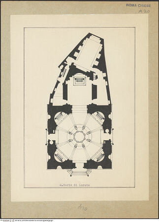 Vorderseite von unbekannt [https://www.deutsche-digitale-bibliothek.de/content/lizenzen/rv-fz/] Grundriss: Santa Maria di Loreto - Grundriss, bh198783_recto. Foto.
