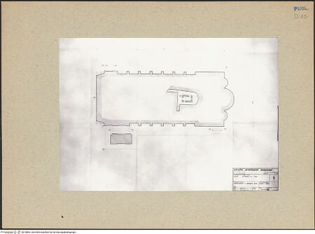 Vorderseite von Bibliotheca Hertziana [https://www.deutsche-digitale-bibliothek.de/content/lizenzen/rv-ez/] Cattedrale - Grundriß mit dem Hypogäum San Leucio (Sopr. BAS Bari, 12.12.1970), bh198802_recto. Foto.